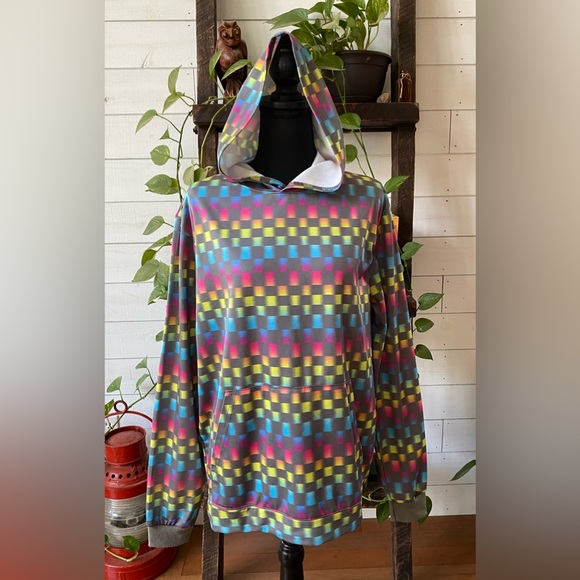 Fatally Pink: Colorful Pixelated Sweatshirt Hoodie - Picture 4 of 17